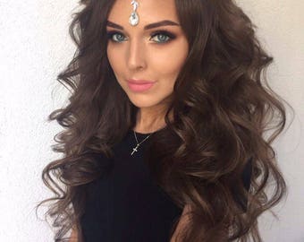 Indian Headpiece/Bridal Wedding Tikka/Bollywood/Crystal Hair Jewellery/Crystal Tikka Headpiece/Tikka Headpiece/Crystal Chain Headpiece