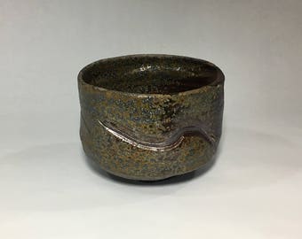 Wood fired matcha chawan, Japanese teabowl, woodfired with natural ash glazes. Pottery, ceramic, tea ceremony.