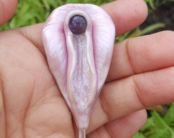 Yoni Pendant, Lily Pendant, Transformation Pendant, Goddess Pendant, Divine Feminine, Lemurian Crystals, Healing Stones, Healing Crystals,