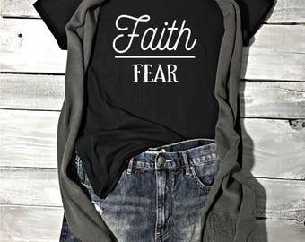Faith Over Fear Shirt - Faith Tees - Christian Apparel - Christian Shirts - Religious Shirts