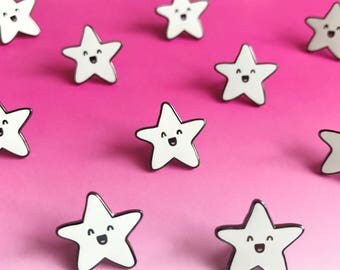 Happy Star Enamel Lapel Pin | cute enamel pin hat badge