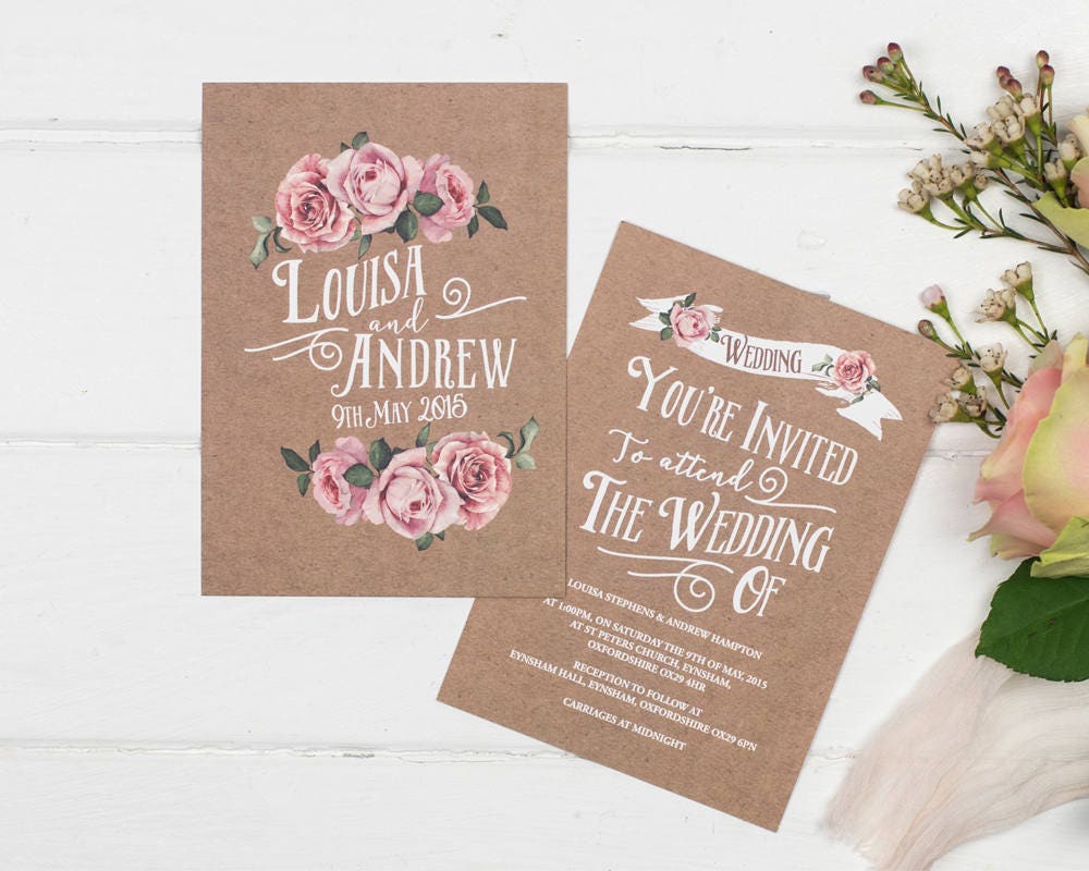 Rustic Wedding Invitation Set Rustic Wedding Invitation Set