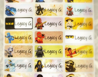 Ninjago Party Supplies Kids Waterproof Name Labels Party Stickers Back to School Baby Water Bottle Preschool Summer Camp Sippy Cup Lunch Box