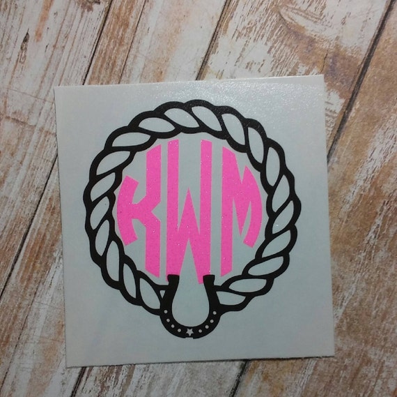 Cowboy Rope Decal/ Monogram Rope/ Horseshoe Decals/ Rodeo