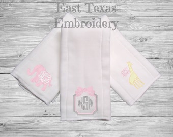 Personalized Burp Cloths for Girls - Monogrammed Burp Cloths - Baby Shower Gift for Girls - Preppy Baby Girl Gifts - Preppy Burp Cloths