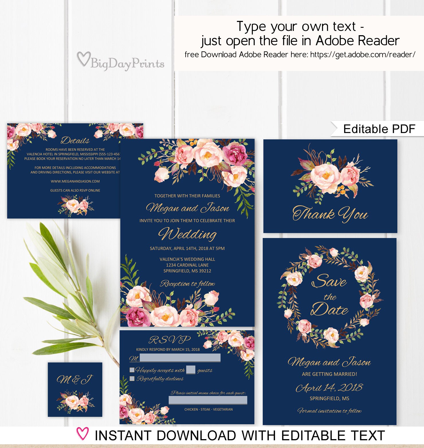 Free Boho Wedding Invitation Templates 7