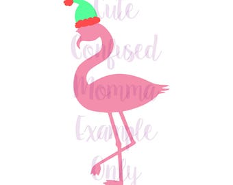 christmas flamingo svg free