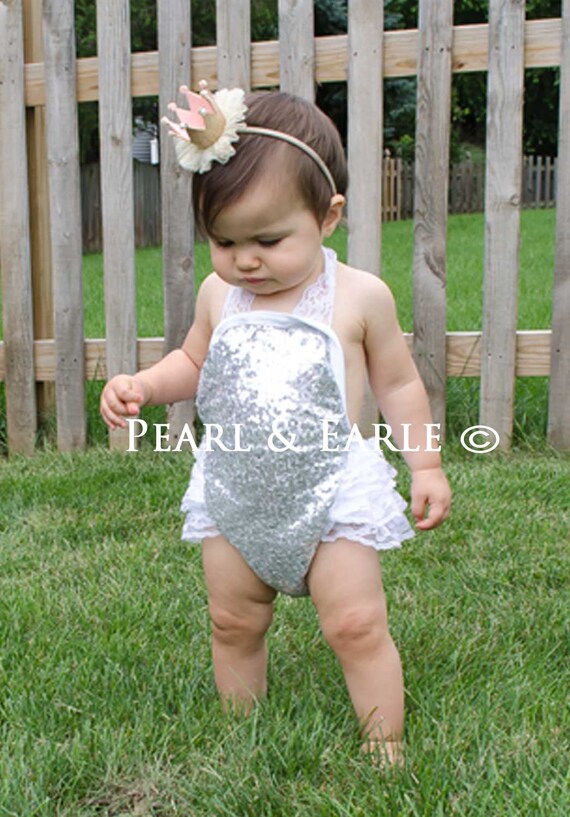 Gold Baby Romper Sequin Romper Baby Gold First Birthday