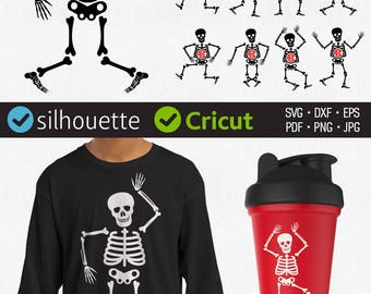 Skeleton Svg Skeleton Monogram Svg Halloween Images Svg Dancing Skeleton Svg Dabbing Skeleton Svg for Cricut Dxf Silhouette DIY Decal Files