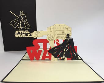 Star Wars Pop Up Card - 3D Handmade Pop Up Funny Kid's Birthday Gift Card - Funny Get Well Card - Good Luck Card - Congratulations Card
