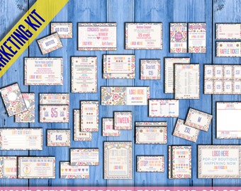 Huge Bundle! Paisley Marketing Kit, 29 Items! Home Office Approved fonts and colors: Punch Cards, 2 Business cards; ; PERSONALIZED!
