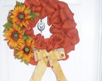 Burlap Sunflower Wreath