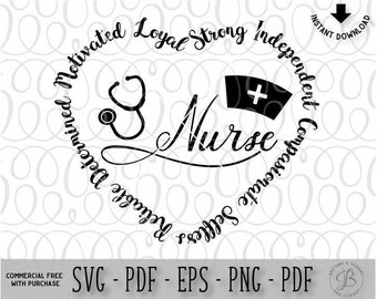 Nurse SVG / Nurse stethoscope svg / Nurse Saying svg / RN svg / Cricut svg file / Silhouette svg file