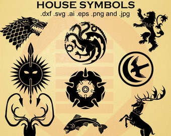 Game of Thrones SVG decal clipart cricut juego de tronos files house Daenerys Targaryen Stark Lannister Jonerys Jon Snow Baratheon cosplay