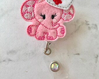 Pediatric Nursing Badge Reel - OBGYN - NICU - Labor and Delivery - Elephant Badge Reel - Animal Nursing Badge Reel - Nurse Badge Holder