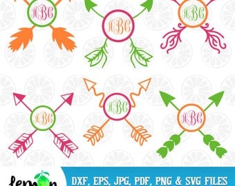 Boho Monogram, Arrow monogram, Tribal arrow svg, monogram frames, circle frame svg, boho svg,circle frame, instant download, cap 03