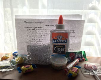 fishbowl slime kit!!! comes with FREE candy!!!!! do it yourself instagram fishbowl slime with instructions-- CHEAP shipping