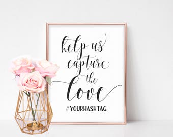 Wedding Hashtag Sign Printable, Hashtag Wedding Sign, Printable Hashtag Sign, Wedding Hashtag Printable, Instagram Wedding Sign, Custom