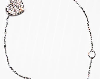 Pave Heart bracelet 6.5 - 7in