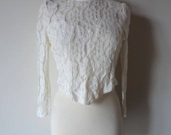 Vintage 80s cream lace top from Biba // victorian style