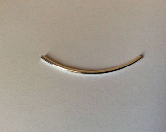 51 * 2mm 925 sterling silver tube bead