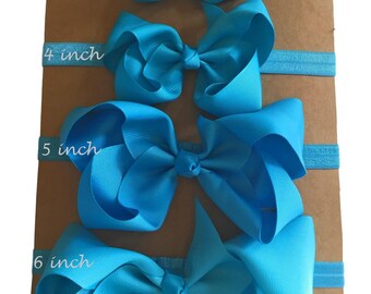 Turquoise baby headband, baby bow headband, turquoise hair bow, turquoise baby shower, turquoise hair accessory, turquoise headband babies