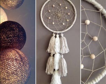 Dream catcher tassels ecru, beige, cream