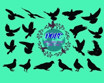 19 Dove SVG Bundle, Dove clipart, Dove cut files, Wedding svg, Dove svg files for silhouette, files svg, pdf, eps, png, jpg cuttable design
