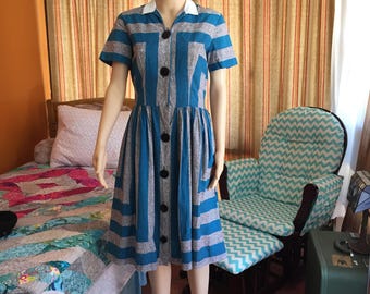 Vintage 1950s stripe dress