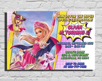 Barbie Princess Power Party, Barbie Princess Party, Barbie Birthday Invitations, Barbie Birthday Party,Barbie Party Invitations,Barbie Party