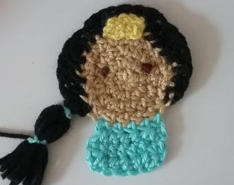Crochet Princess Jasmine Applique | Princess Crochet | Aladdin Crochet