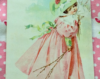 Maud Humphrey Victorian Lithograph Trade Card Crawford Ranges 1890's
