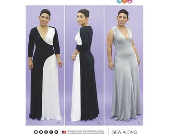 Misses' Maxi Dress with Sleeve Variations Sewing Pattern, Mimi G Style, Simplicity 8291 Sewing Pattern- Sizes: 10 -12 -14 -16 -18