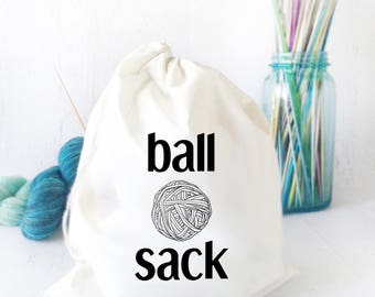 Knitting Project Bag- Yarn Holder- Drawstring Bag- Yarn Storage- Knitting Bag- Gifts for Knitters- Shawl Knitting- Knitting Meme- Crochet