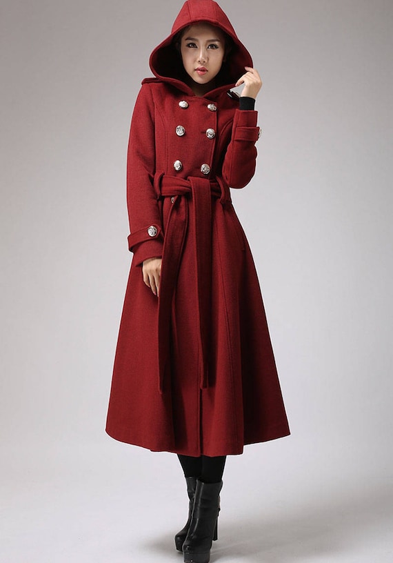 Winter coat trench coat red coat military coat long coat