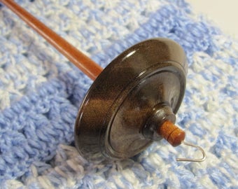 Drop Spindle in Blue Mahoe & Santos Mahogany by Ken Mocker of Silly Salmon Designs