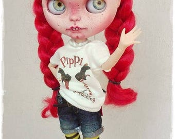 PIPPI LANGSTRUMP Blythe custom doll by Antique Shop Dolls