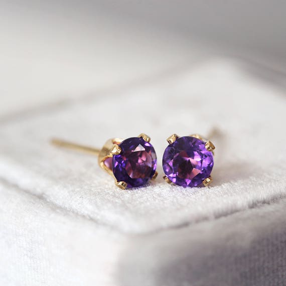 Amethyst Earrings - Amethyst Stud Earrings
