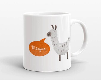 Custom Name Mug, Llama Mug, Personalized Gift, Alpaca Mug, Personalized Mug, Unique Coffee Mug, Llama Gift Best Friend Gift, Birthday Gift