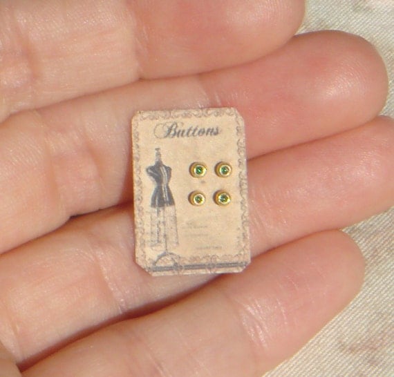 Miniature vintage button card