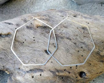 Sterling Silver Hoop Earrings, Hammered Hoops, Hoop Earrings, Hammered Earrings, Silver Earrings