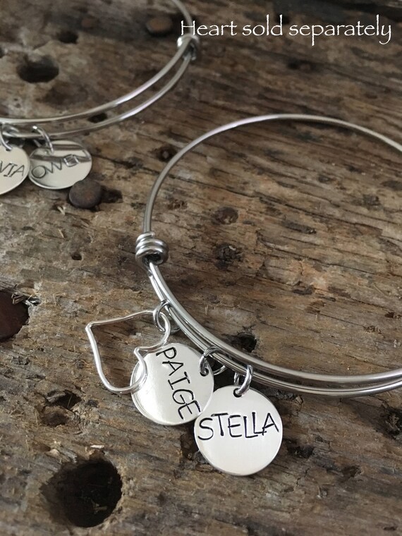 Items similar to Expandable Bangle Bracelet 65mm Popular Metal Charm