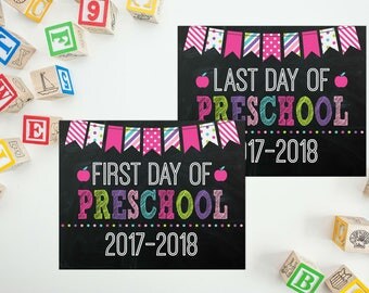 First Day Of Preschool Sign - Preschool Sign - Print Yourself 1st Day of Preschool Sign - Back to School Sign - 1st Day of School Chalkboard