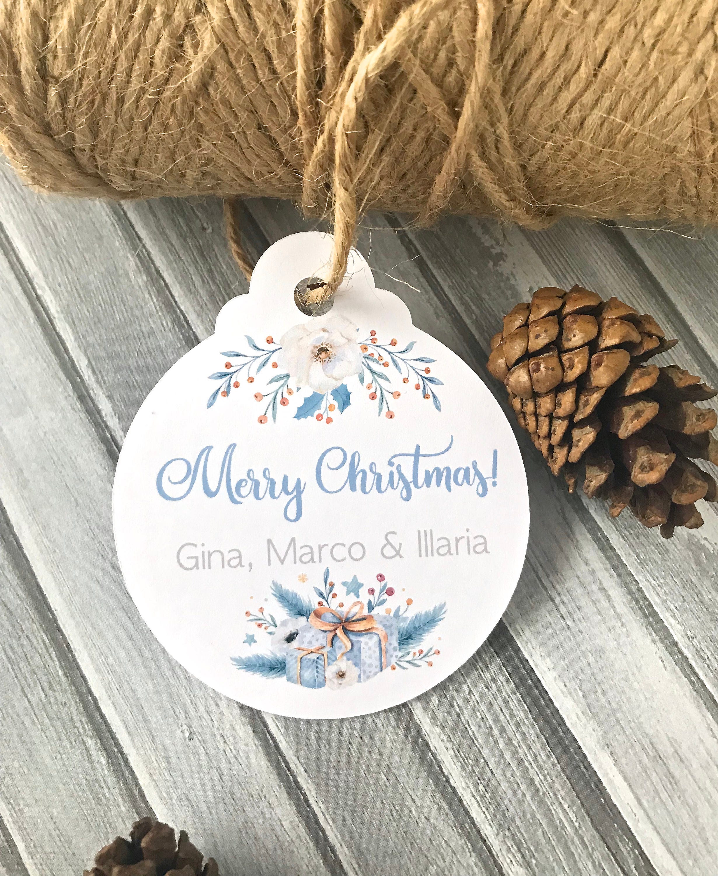 Personalised christmas gift tags