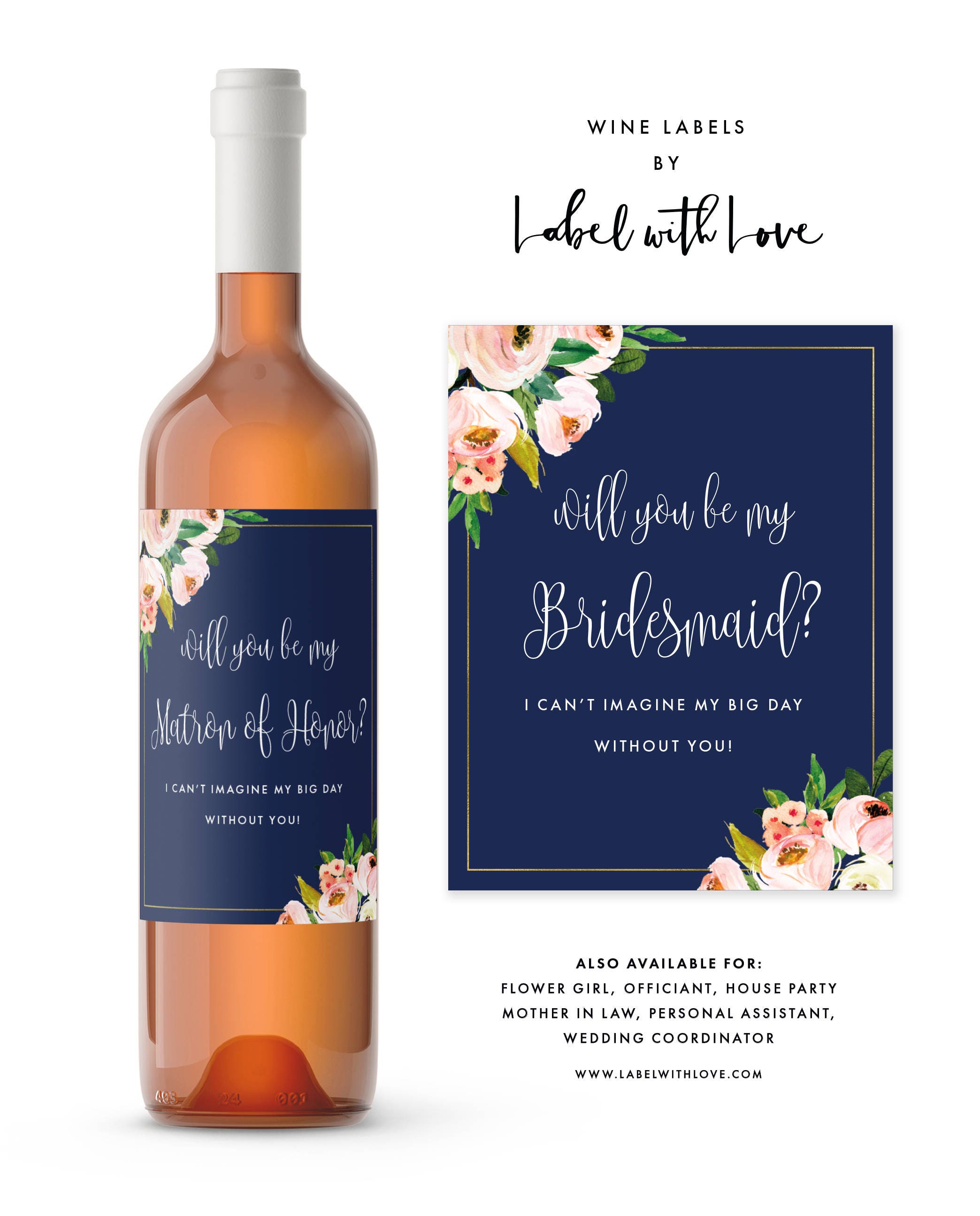 Will You Be My Bridesmaid Wine Label Bridesmaid Proposal Wine