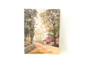 Vintage Scenic Landscape Painting / Original Art