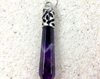 Amethyst Necklace, Amethyst Pendant Necklace, Gemstone Necklace, Purple Amethyst, Amethyst Jewelry, 6th Anniversary, Valentines Day Gift