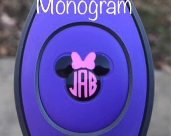 Minnie Monogram Decal - Mickey Head Icon - Disney Inspired Magic Band Decal - Walt Disney World - fits 1.0 and 2.0