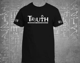 Ankh Shirt| Ankh T Shirt| Truth Tshirt| Eye of Ra Horus Heru Shirt| African Shirt| Mens African Shirt| Egyptian Shirt| Kemet Tshirt|TRUTH