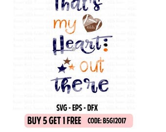 Football Mom SVG - Football Heart SVG - That my heart out there svg - football Cut File - dxf - Eps- SVG Files - Silhouette Cameo - Cricut